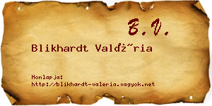 Blikhardt Valéria névjegykártya